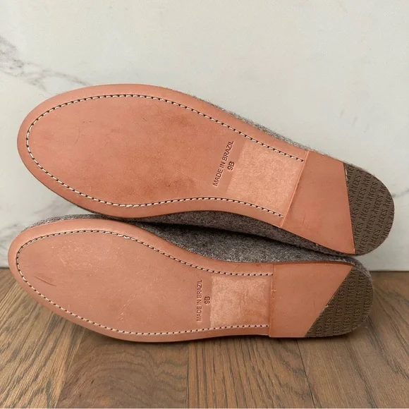NWT TKEES Kira Wool Round Toe Flat in Heather Grey Brown Size 9B - Picture 6 of 8
